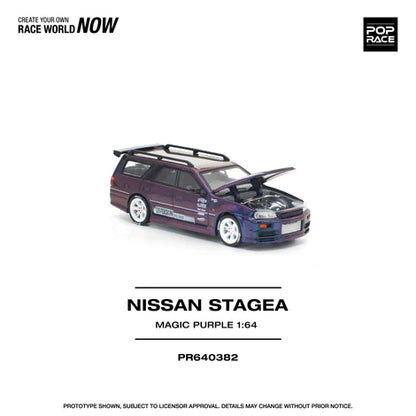 (PRE-ORDER 2025) POPRACE 1/64 - Nissan Stagea - "Magic Purple" - PR640382
