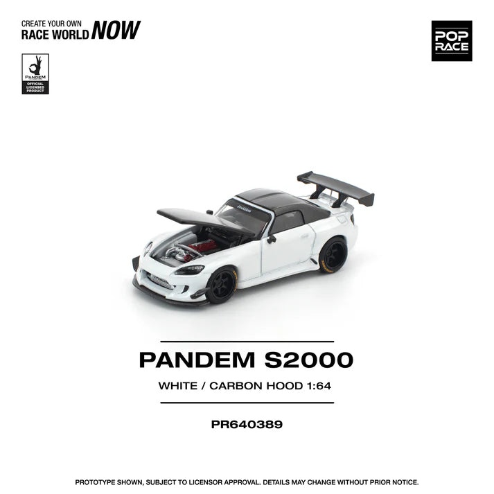 (PRE-ORDER 2026) POPRACE 1:64 Honda S2000 Pandem Softtop White Tooling Variant PR640389