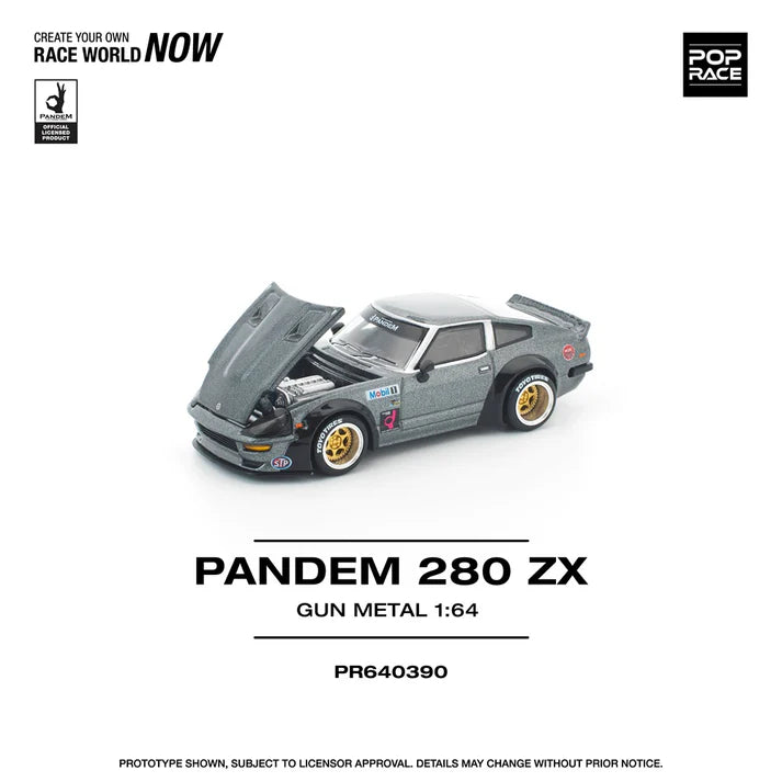(PRE-ORDER 2026) POPRACE 1:64 Datsun 280ZX Pandem Gun Metal PR640390