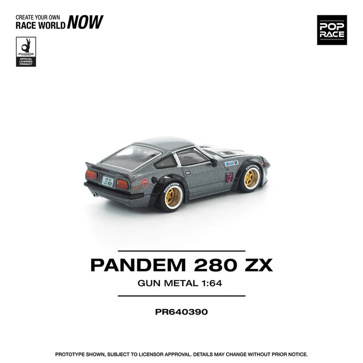 (PRE-ORDER 2026) POPRACE 1:64 Datsun 280ZX Pandem Gun Metal PR640390