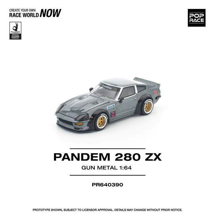 (PRE-ORDER 2026) POPRACE 1:64 Datsun 280ZX Pandem Gun Metal PR640390