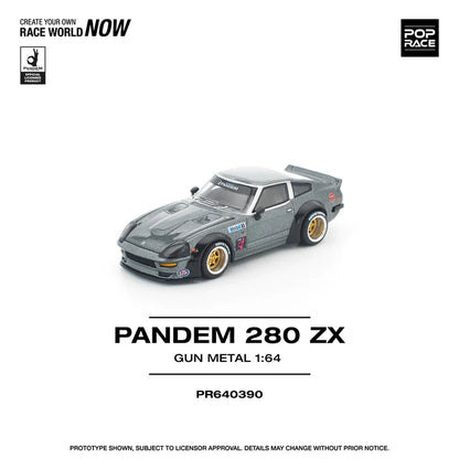 (PRE-ORDER 2026) POPRACE 1:64 Datsun 280ZX Pandem Gun Metal PR640390