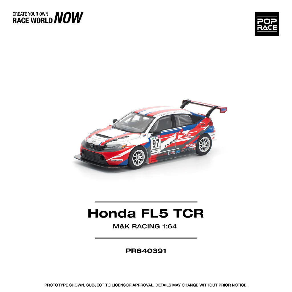 (PRE-ORDER 2025) POPRACE 1/64 - Honda Civic Type-R TCR - "M&amp;K Racing" - PR640391