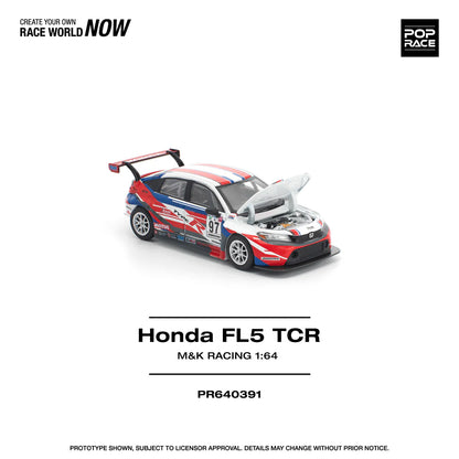 (PRE-ORDER 2025) POPRACE 1/64 - Honda Civic Type-R TCR - &quot;M&amp;K Racing&quot; - PR640391