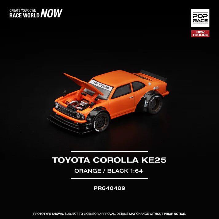 (PRE-ORDER 2026) POPRACE 1:64 Toyota Corolla KE25 Orange PR640409