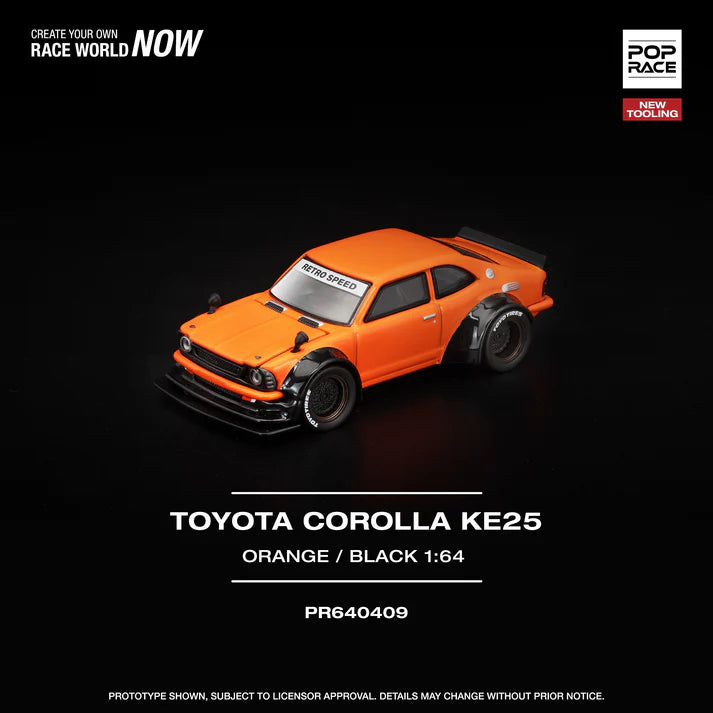 (PRE-ORDER 2026) POPRACE 1:64 Toyota Corolla KE25 Orange PR640409
