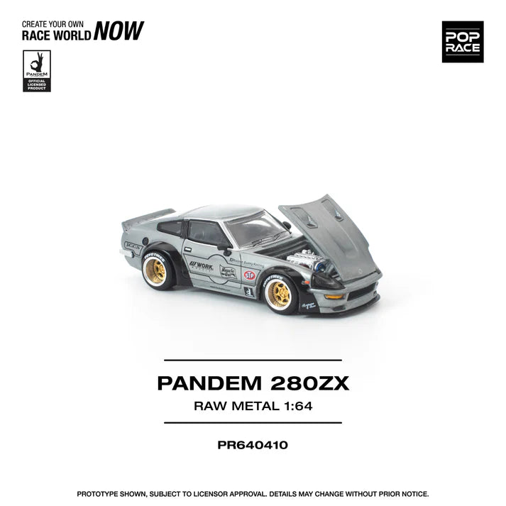 (PRE-ORDER 2026) POPRACE 1:64 PANDEM 280ZX Raw Metal PR640410