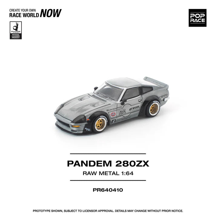 (PRE-ORDER 2026) POPRACE 1:64 PANDEM 280ZX Raw Metal PR640410