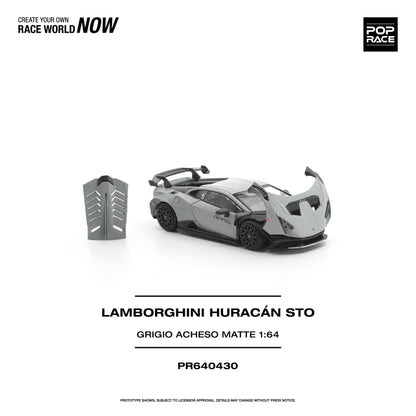 (PRE-ORDER 2026) POPRACE 1:64 Lamborghini Huracán STO Grigio Acheso Matte PR640430