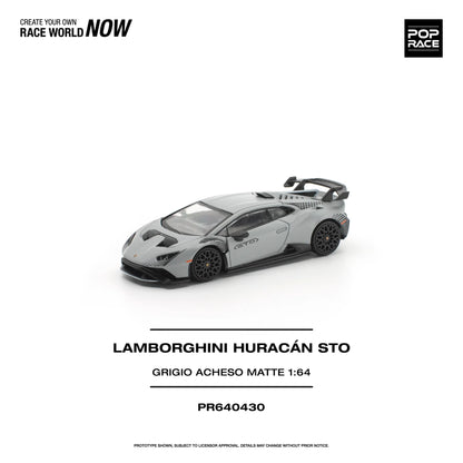 (PRE-ORDER 2026) POPRACE 1:64 Lamborghini Huracán STO Grigio Acheso Matte PR640430