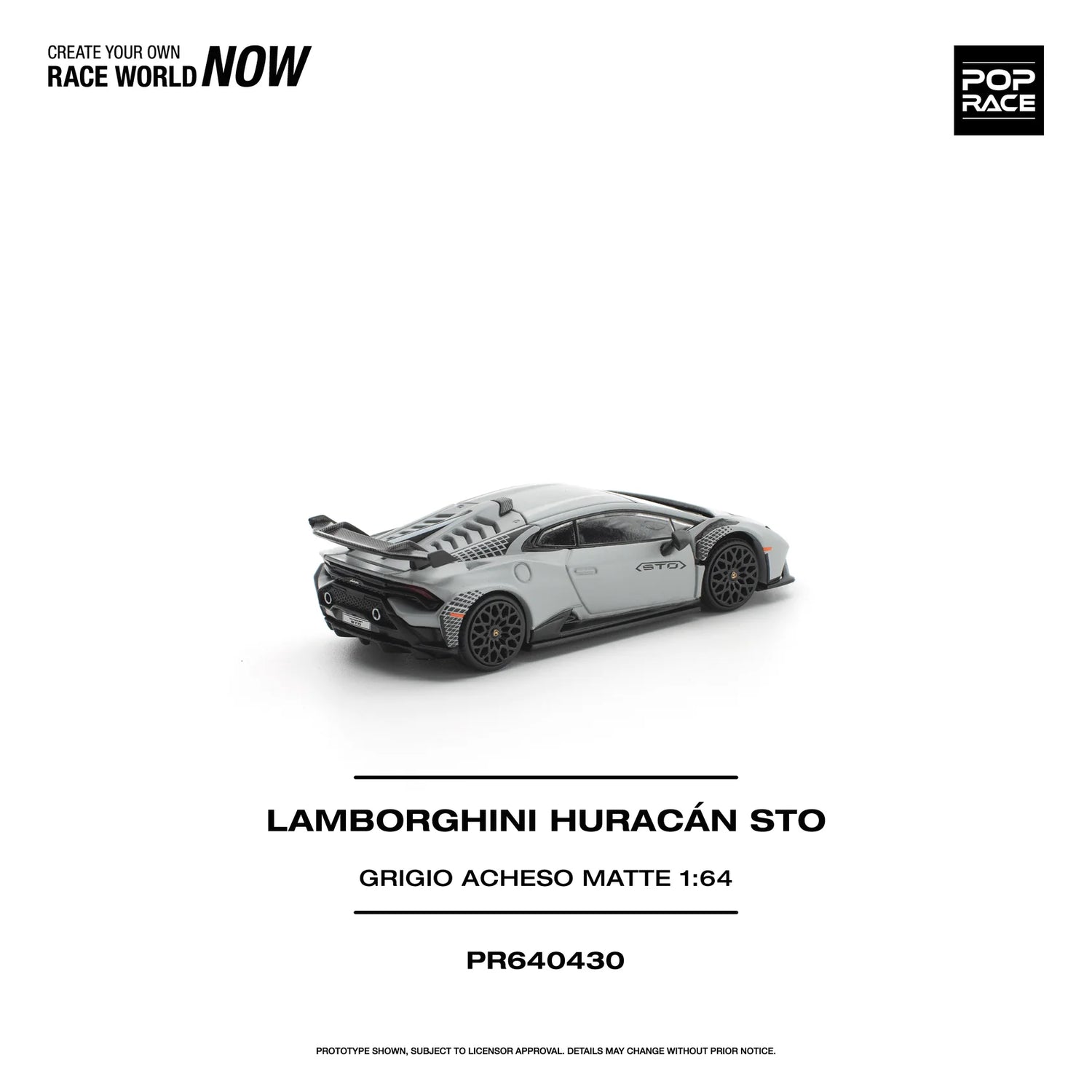 (PRE-ORDER 2026) POPRACE 1:64 Lamborghini Huracán STO Grigio Acheso Matte PR640430