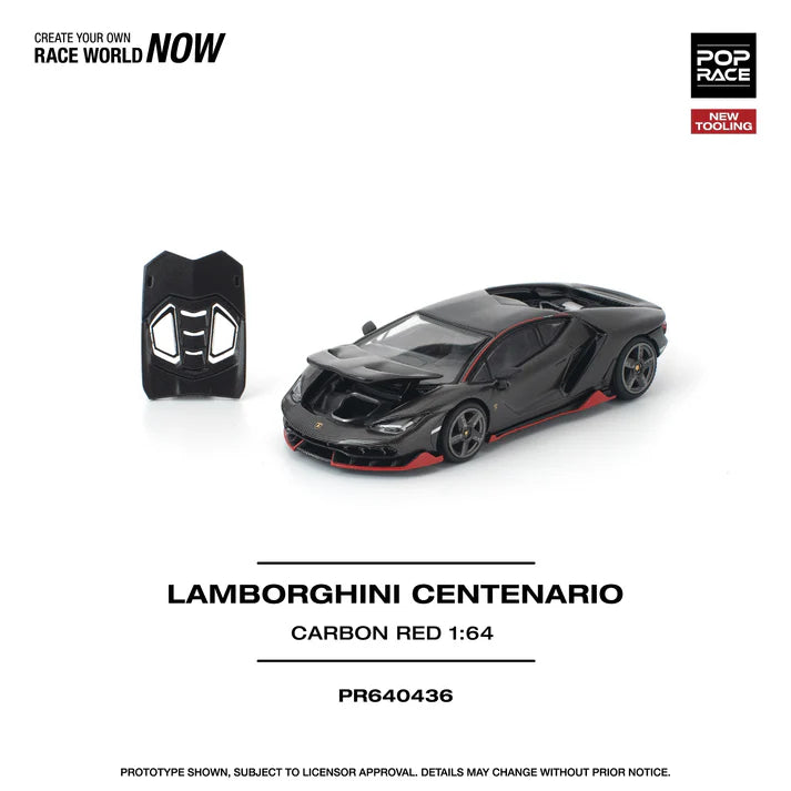 (PRE-ORDER 2026) POPRACE 1:64 Lamborghini Centenario Carbon Red PR640436