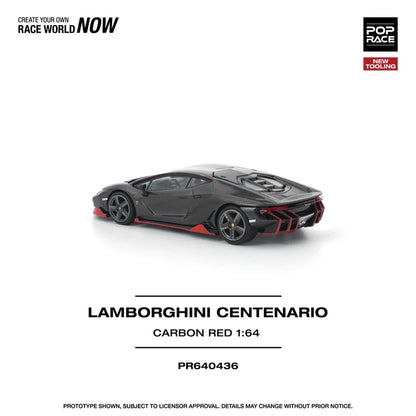 (PRE-ORDER 2026) POPRACE 1:64 Lamborghini Centenario Carbon Red PR640436