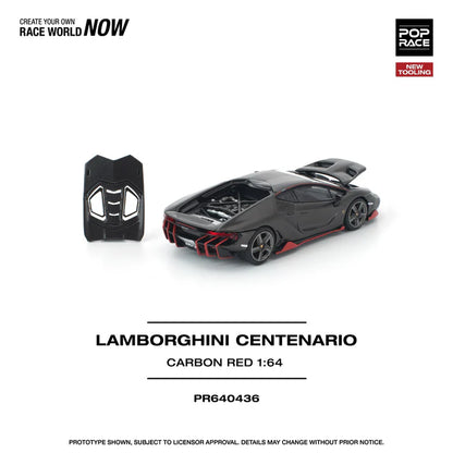 (PRE-ORDER 2026) POPRACE 1:64 Lamborghini Centenario Carbon Red PR640436