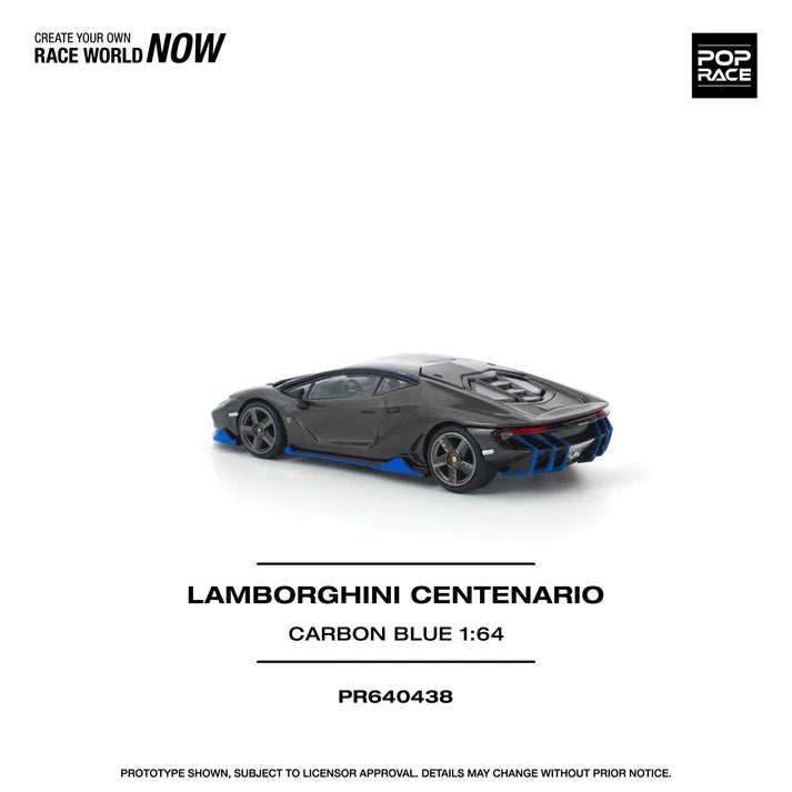 (PRE-ORDER 2026) POPRACE 1:64 Lamborghini Centenario Carbon Blue PR640438