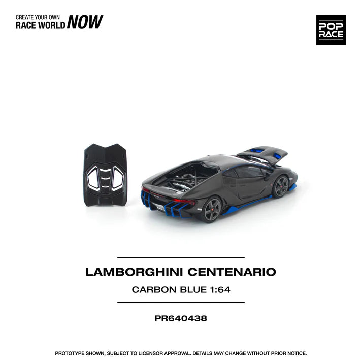 (PRE-ORDER 2026) POPRACE 1:64 Lamborghini Centenario Carbon Blue PR640438
