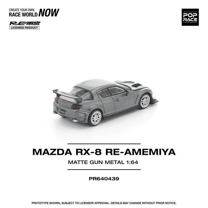 (PRE-ORDER 2026) POPRACE 1:64 Mazda RX-8 RE-Amemiya Gun Metal PR640439