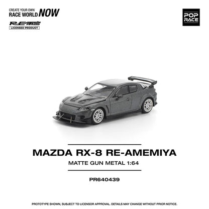 (PRE-ORDER 2026) POPRACE 1:64 Mazda RX-8 RE-Amemiya Gun Metal PR640439