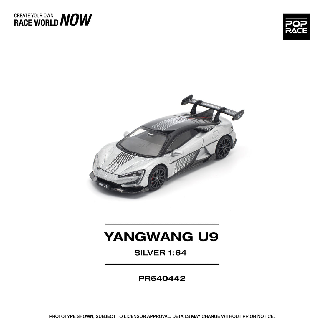 POPRACE 1/64 - Yangwang U9 - Silver - PR640442