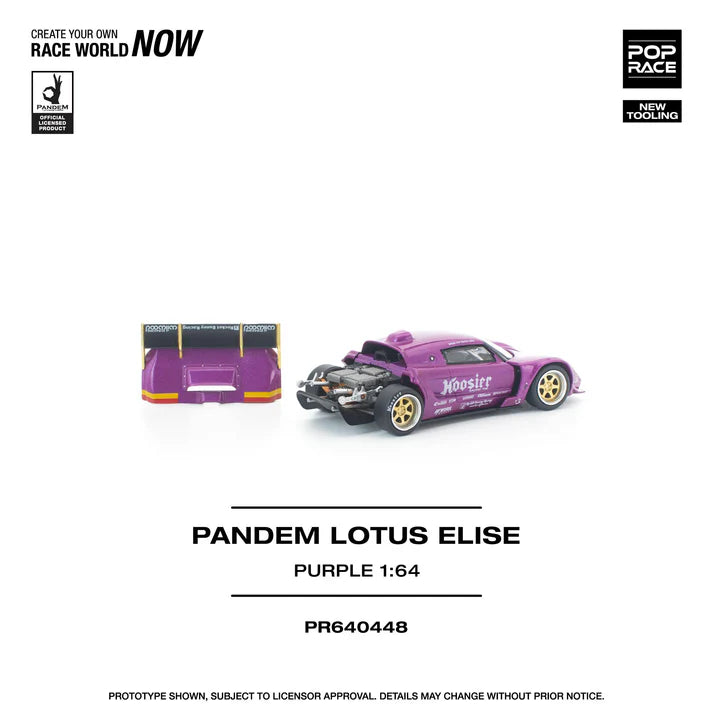 (PRE-ORDER 2026) POPRACE 1:64 Lotus Elise Pandem Purple PR640448