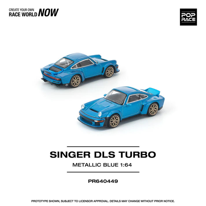 (PRE-ORDER 2026) POPRACE 1:64 Porsche Singer DLS Turbo Metallic Blue PR640449
