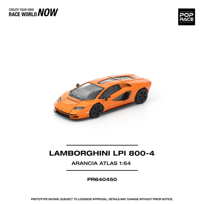 (PRE-ORDER 2026) POPRACE 1:64 Lamborghini Countach LPI 800-4 Arancia Atlas PR640450