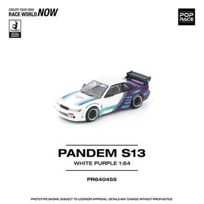 (PRE-ORDER 2026) POPRACE 1:64 Nissan Silvia S13 Pandem White Purple PR640455