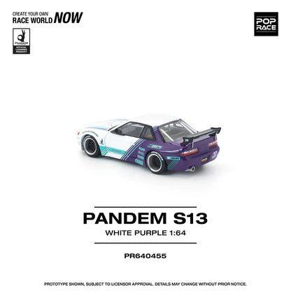 (PRE-ORDER 2026) POPRACE 1:64 Nissan Silvia S13 Pandem White Purple PR640455