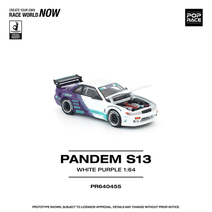 (PRE-ORDER 2026) POPRACE 1:64 Nissan Silvia S13 Pandem White Purple PR640455