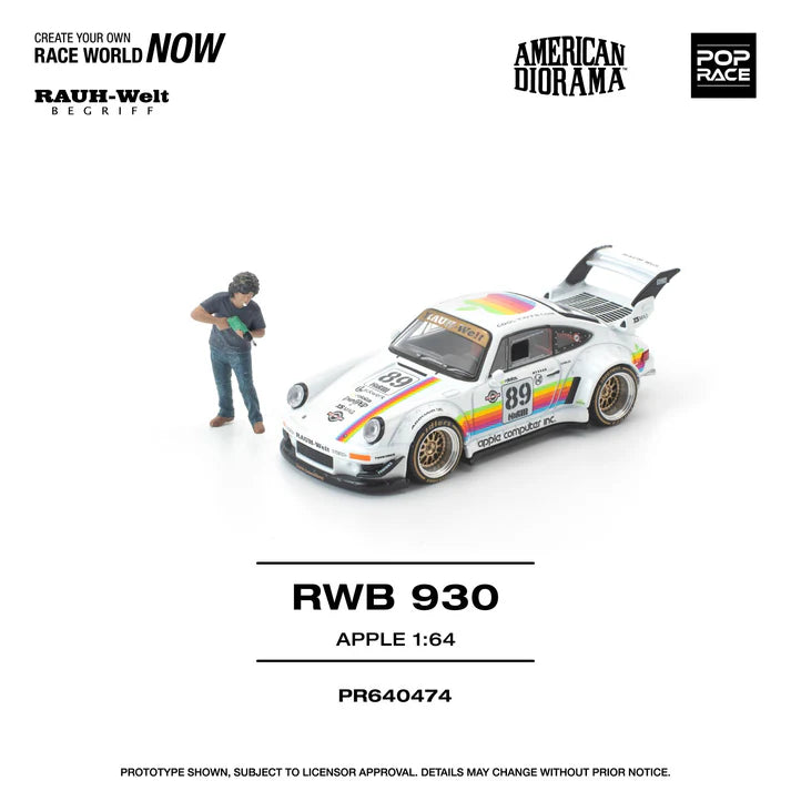 (PRE-ORDER 2026) POPRACE 1:64 RWB 930 Apple with Figure PR640474