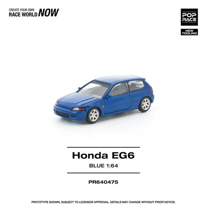 (PRE-ORDER 2026) POPRACE 1:64 Honda Civic EG6 Captiva Blue PR640475