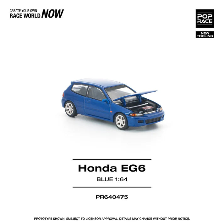 (PRE-ORDER 2026) POPRACE 1:64 Honda Civic EG6 Captiva Blue PR640475