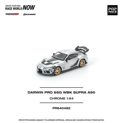 (PRE-ORDER 2026) POPRACE 1:64 Toyota Supra A90 DarwinPRO 66G WBK Silver Chrome PR640492