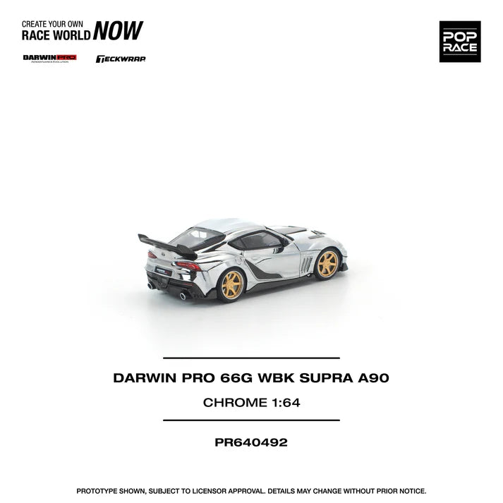 (PRE-ORDER 2026) POPRACE 1:64 Toyota Supra A90 DarwinPRO 66G WBK Silver Chrome PR640492