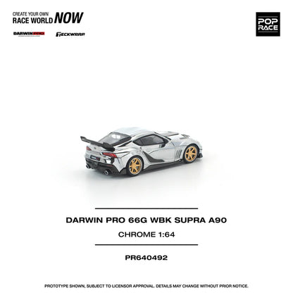 (PRE-ORDER 2026) POPRACE 1:64 Toyota Supra A90 DarwinPRO 66G WBK Silver Chrome PR640492