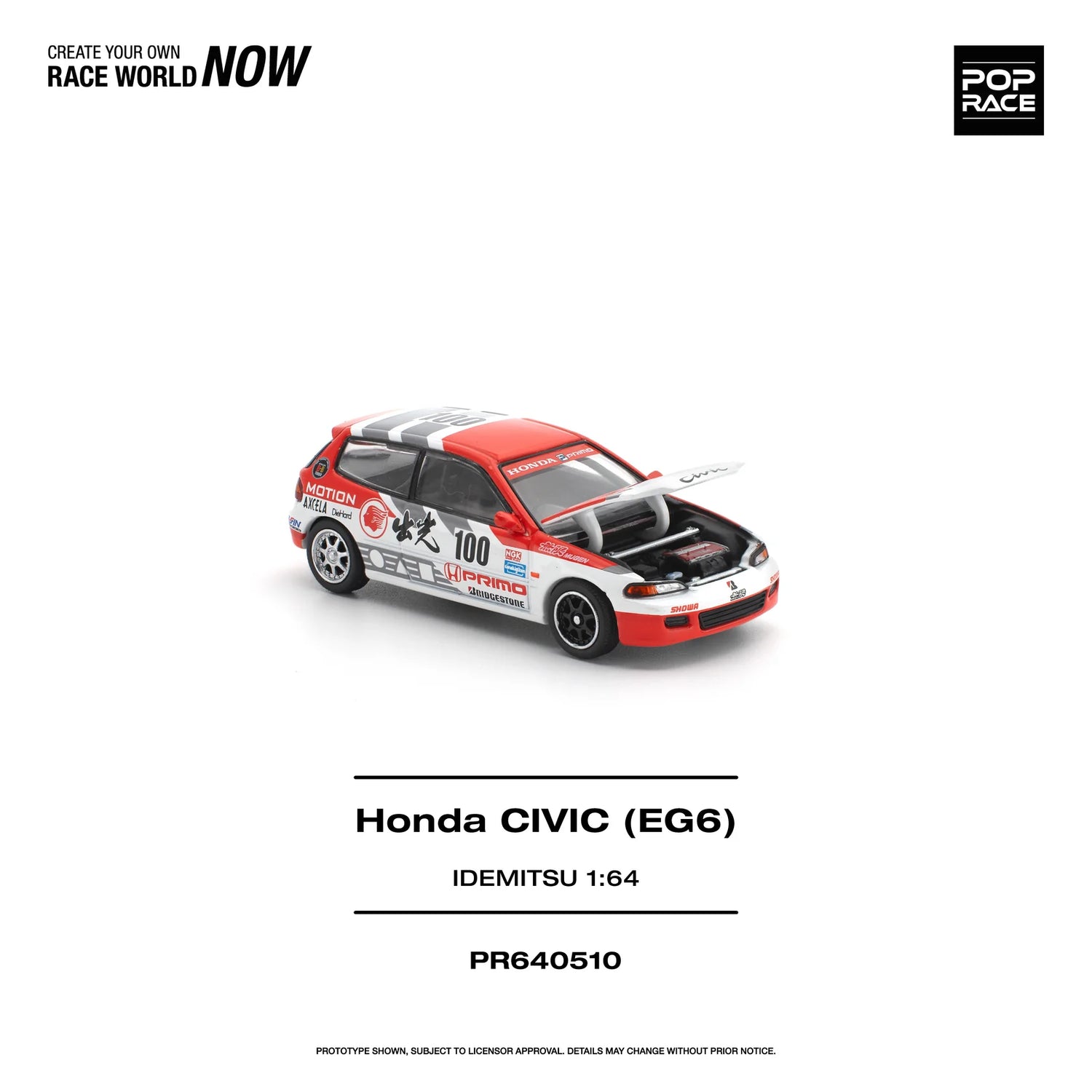 (PRE-ORDER 2026) POPRACE 1:64 Honda Civic EG6 Idemitsu Motion Infinite PR640510