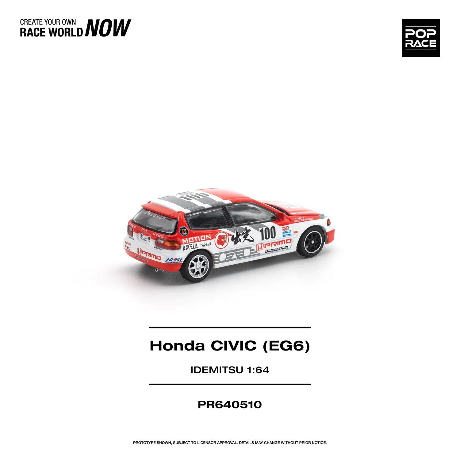(PRE-ORDER 2026) POPRACE 1:64 Honda Civic EG6 Idemitsu Motion Infinite PR640510