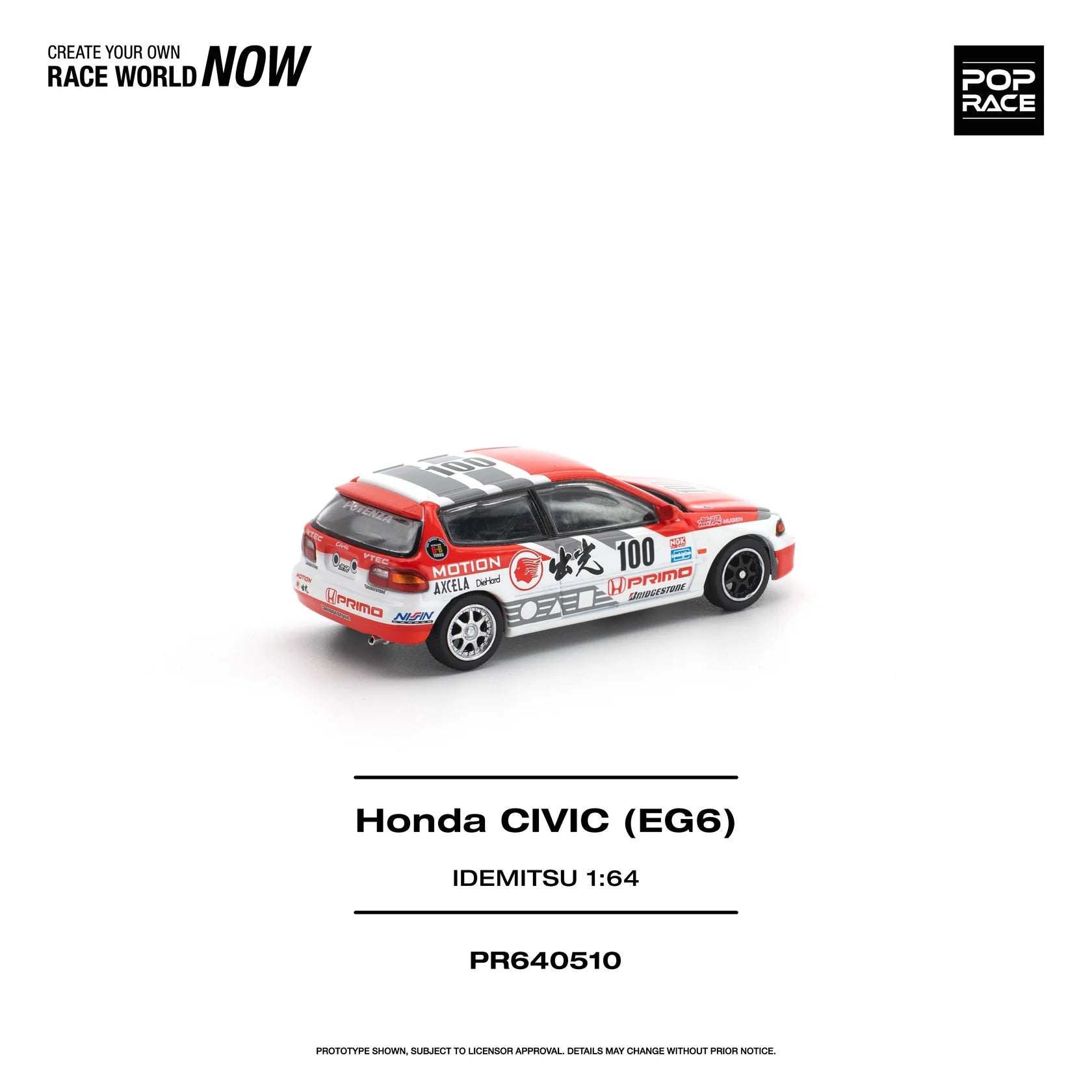 (PRE-ORDER 2026) POPRACE 1:64 Honda Civic EG6 Idemitsu Motion Infinite PR640510