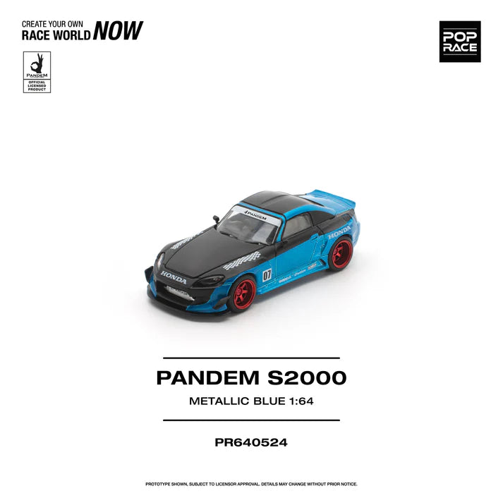 (PRE-ORDER 2026) POPRACE 1:64 PANDEM S2000 bleu métallique PR640524