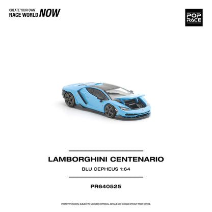 (PRE-ORDER 2026) POPRACE 1:64 Lamborghini Centenario Blu Cepheus PR640525