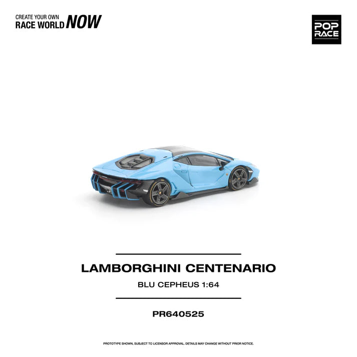 (PRE-ORDER 2026) POPRACE 1:64 Lamborghini Centenario Blu Cepheus PR640525