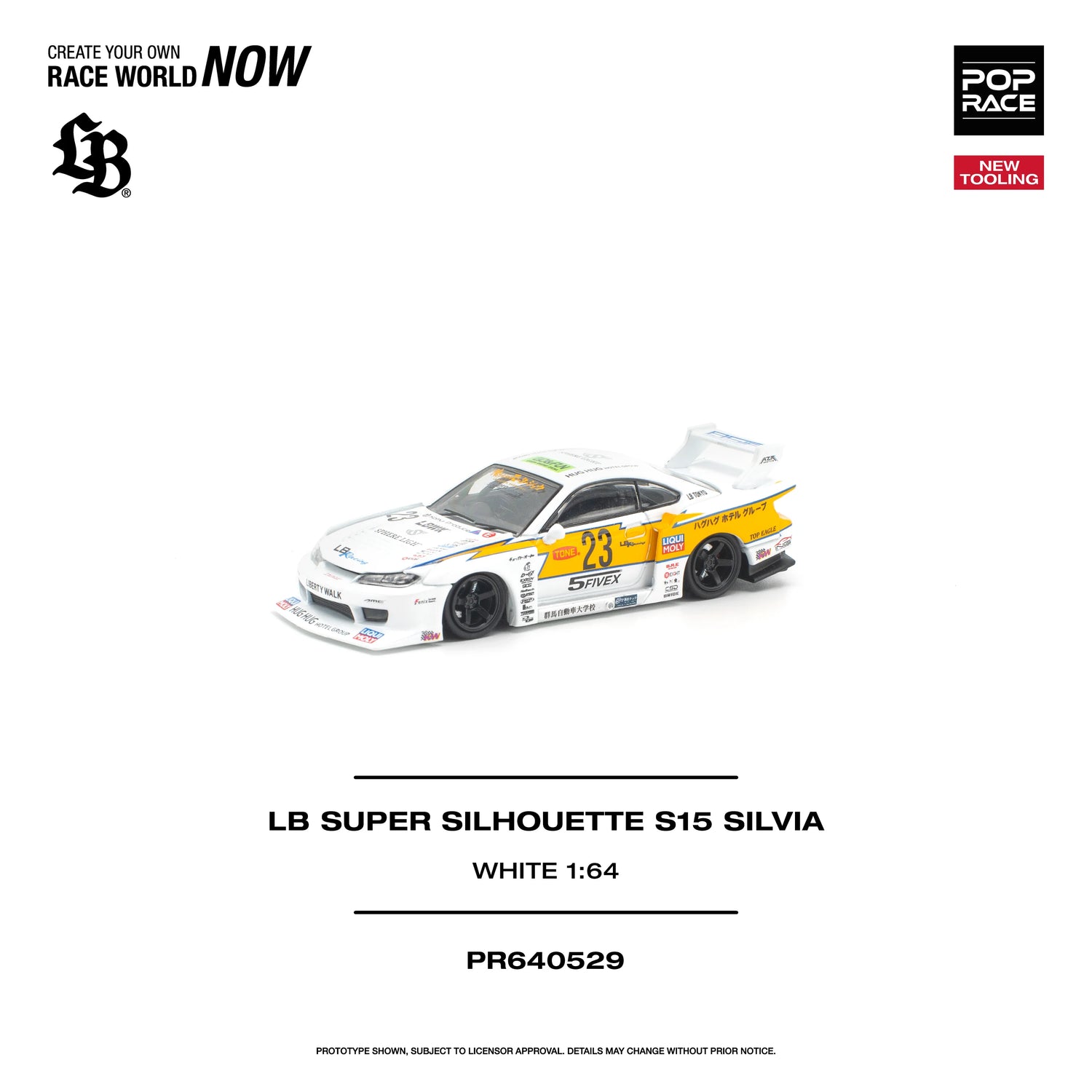 (PRE-ORDER 2026) POPRACE 1:64 LB Super Silhouette S15 Silvia blanc PR640529