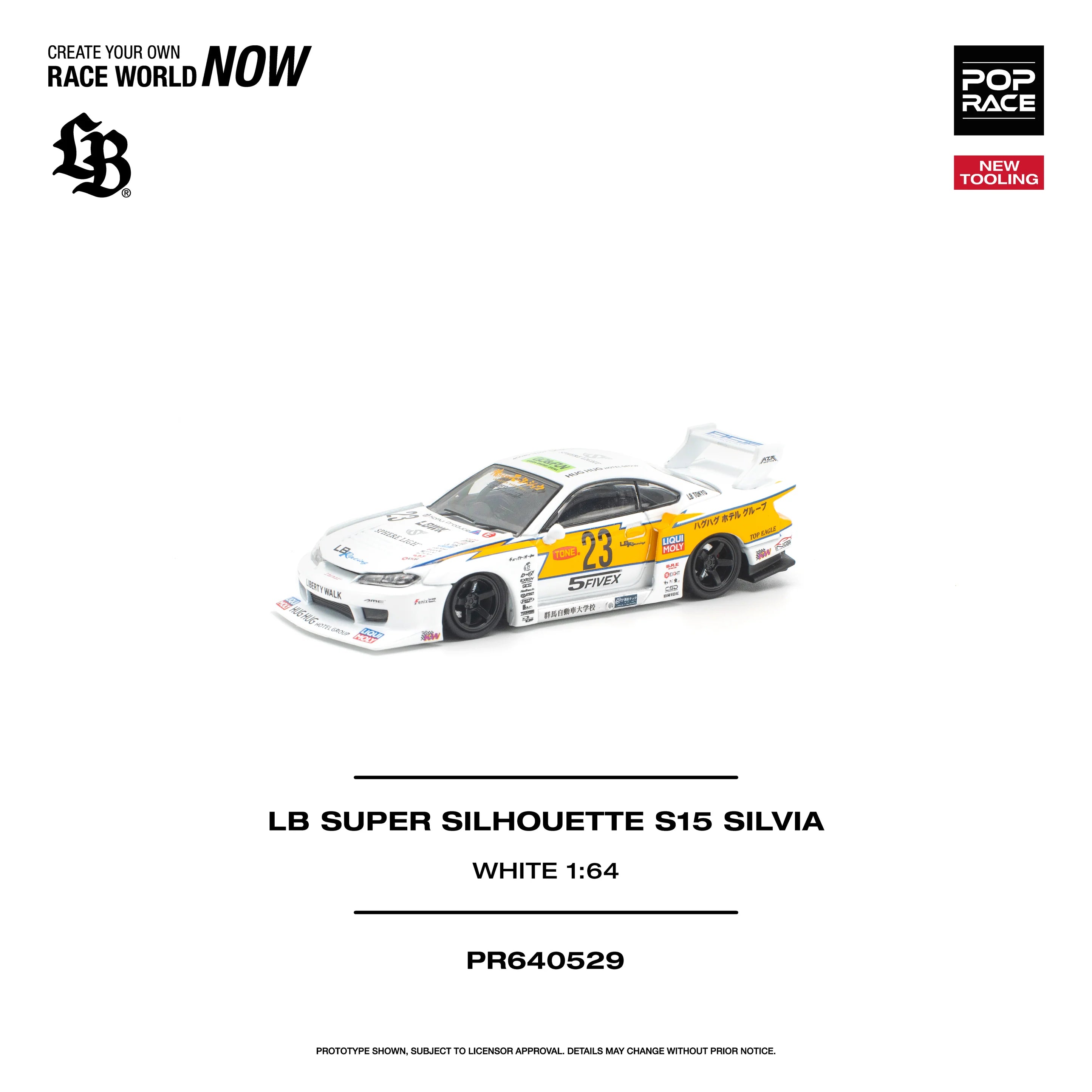 (PRE-ORDER 2026) POPRACE 1:64 LB Super Silhouette S15 Silvia blanc PR640529