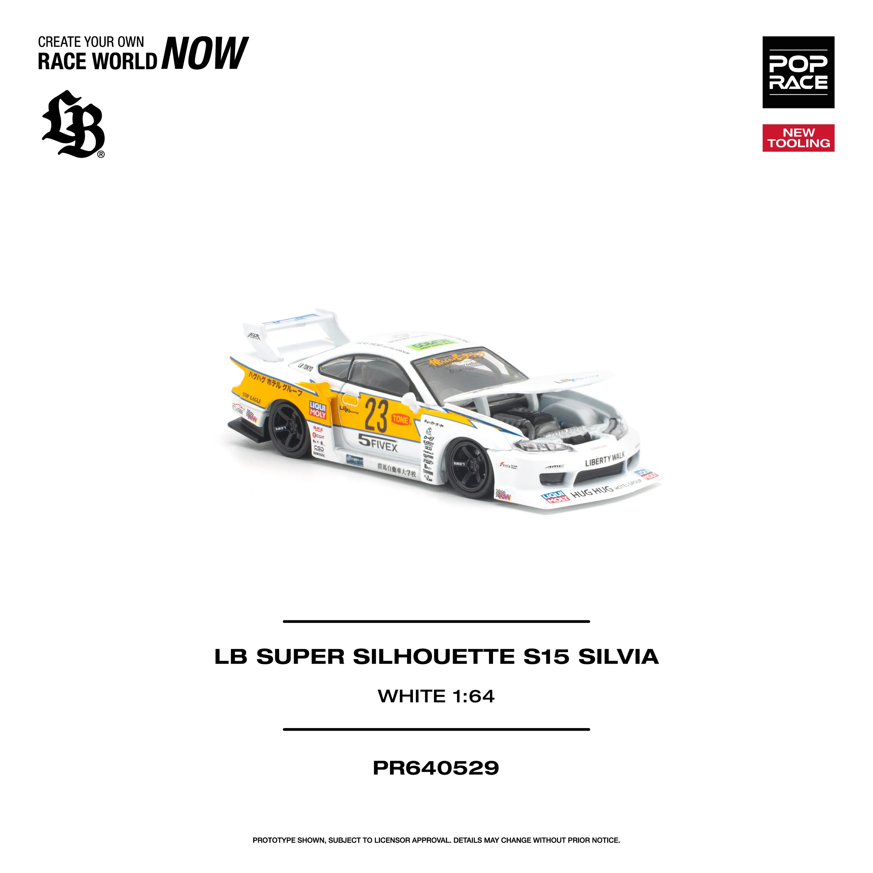 (PRE-ORDER 2026) POPRACE 1:64 LB Super Silhouette S15 Silvia blanc PR640529