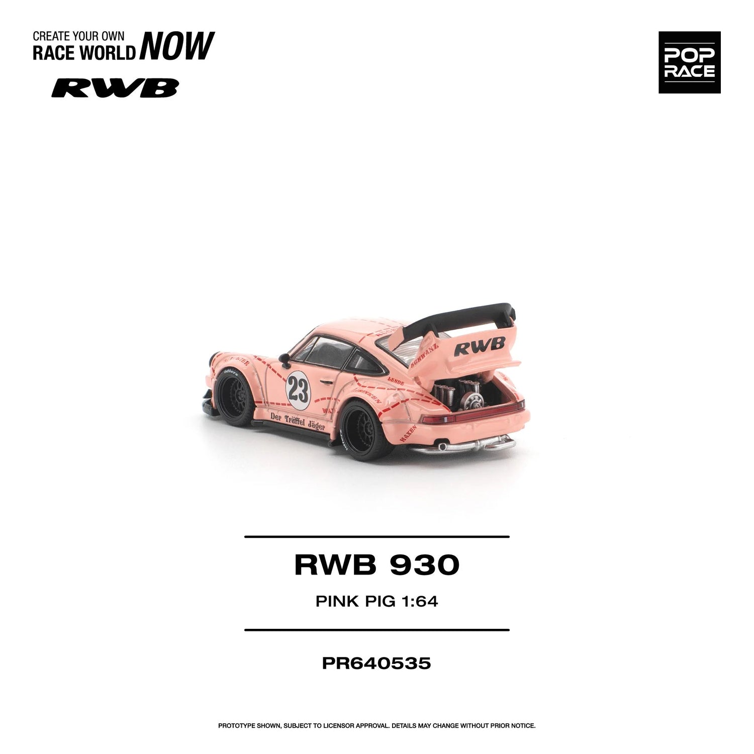 (PRE-ORDER 2026) POP RACE 1:64 RWB 930 “Pink Pig” PR640535