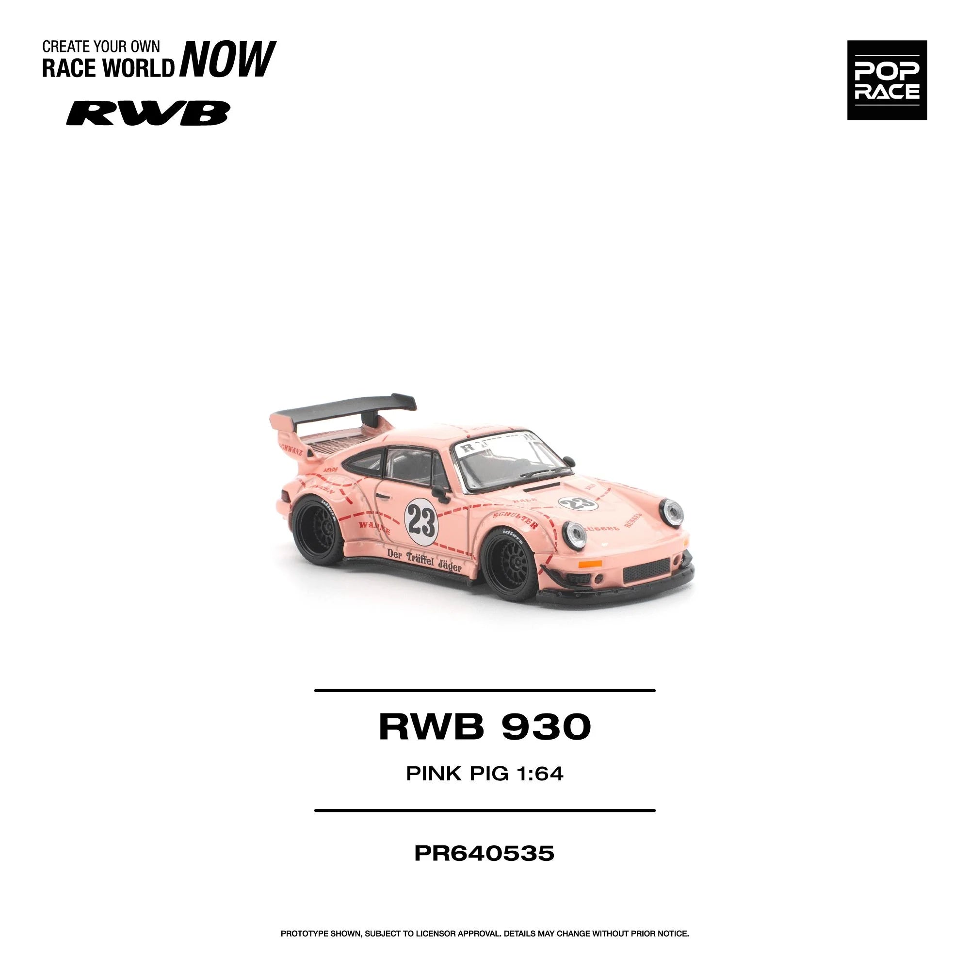 (PRE-ORDER 2026) POP RACE 1:64 RWB 930 “Pink Pig” PR640535