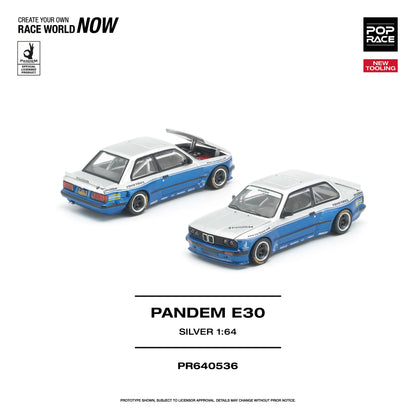 (PRE-ORDER 2026) POPRACE 1:64 PANDEM E30 argent PR640536