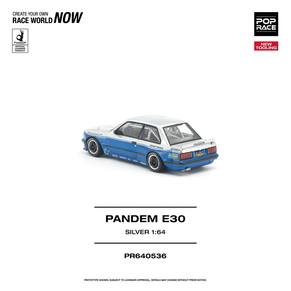 (PRE-ORDER 2026) POPRACE 1:64 PANDEM E30 Silver PR640536