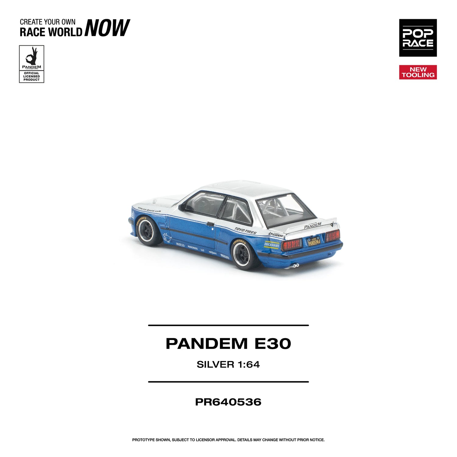 (PRE-ORDER 2026) POPRACE 1:64 PANDEM E30 argent PR640536