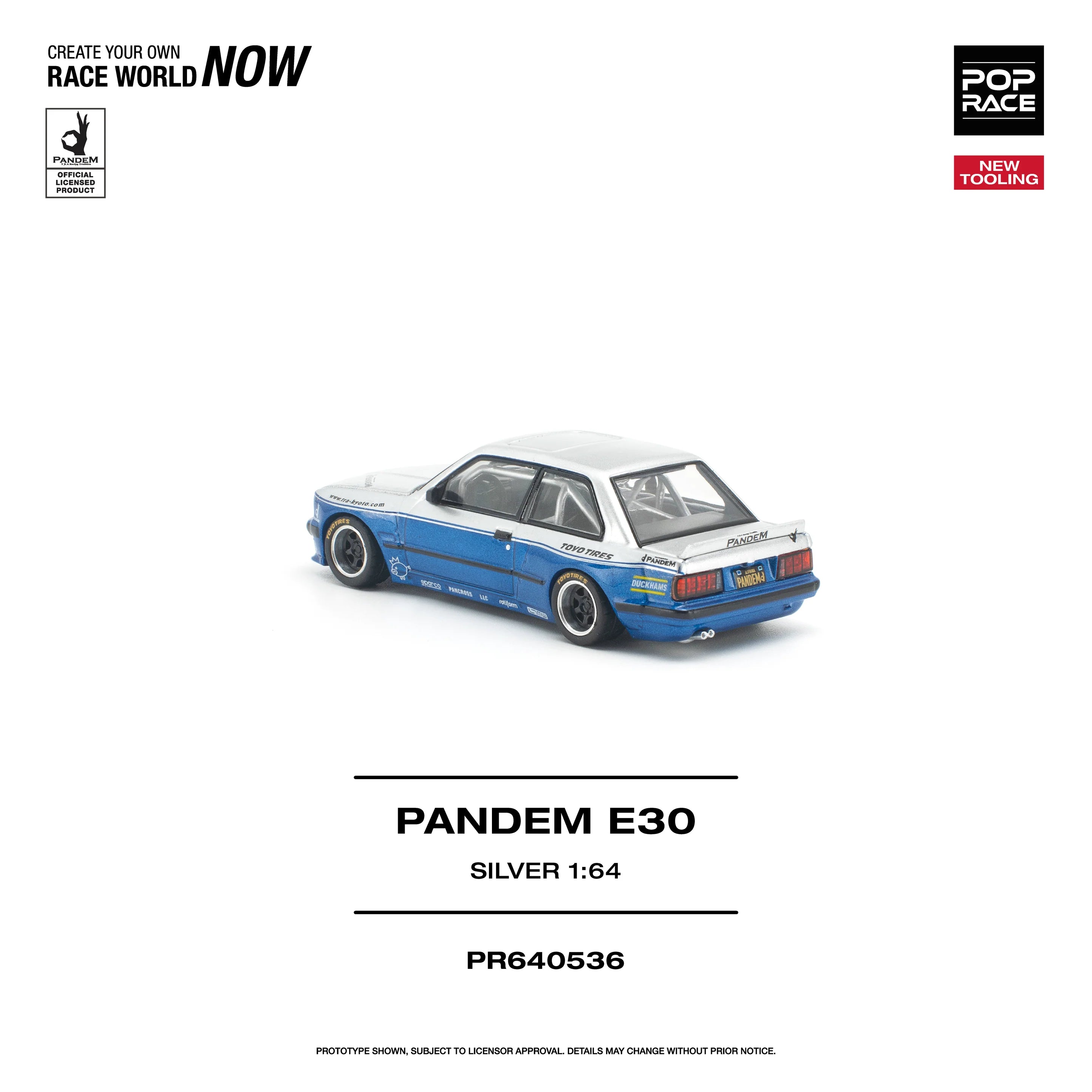 (PRE-ORDER 2026) POPRACE 1:64 PANDEM E30 argent PR640536